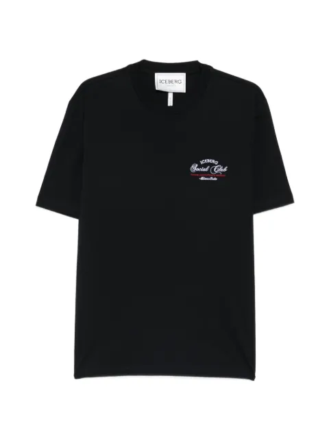 Iceberg logo crew neck T-shirt Black F0206325