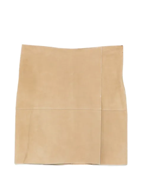 P.A.R.O.S.H. Minuetto suede mini skirt Neutrals MINUETTOD621551