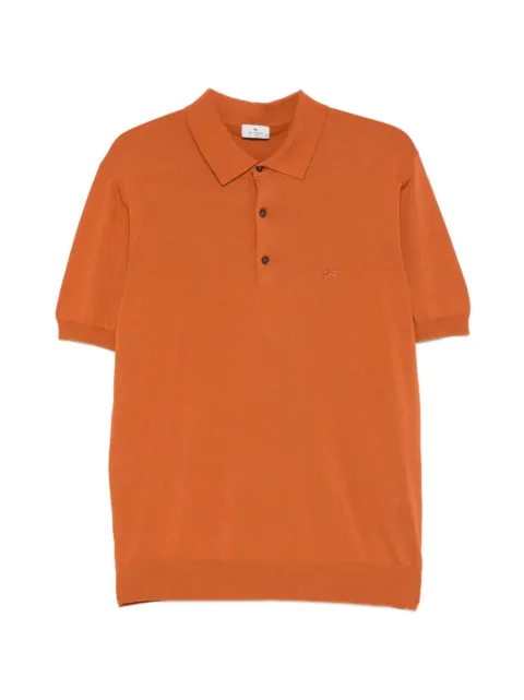ETRO logo-embroidered polo shirt Orange MRKF0004AQ408