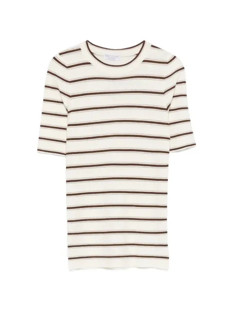 Brunello Cucinelli striped T-shirt Neutrals M14864100CVO63