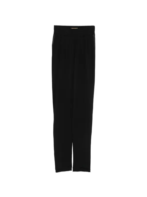 MITILIANE COUTURE leather side stripe trousers Black 7028