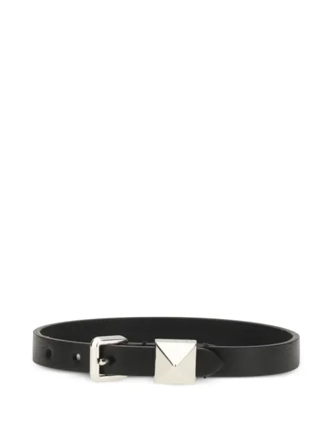 Valentino Garavani rockstud leather bracelet Black YJ0BD7UQT