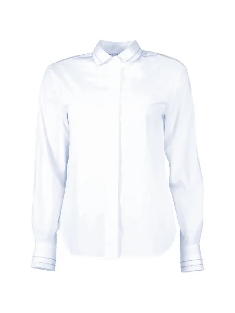 Peserico pleated long-sleeve shirt White A06732NATURALWHT