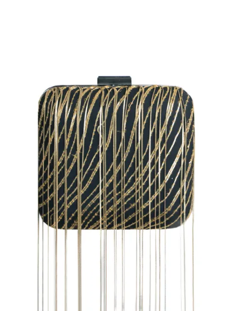 Gemy Maalouf fringed clutch bag Black GMS247280BG
