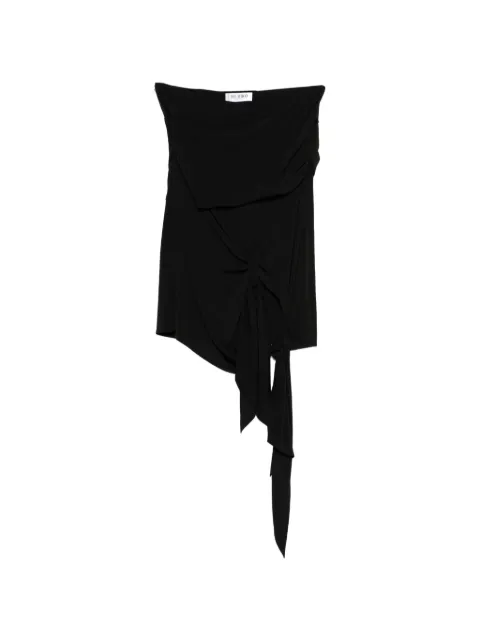 The Attico knotted draped midi skirt Black 260WCS00289AAS001AA