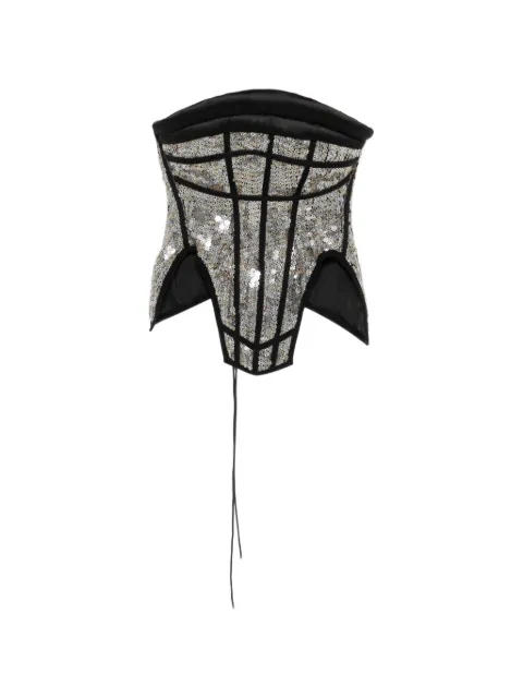 MITILIANE COUTURE sequin-embellished corset top Silver 2060