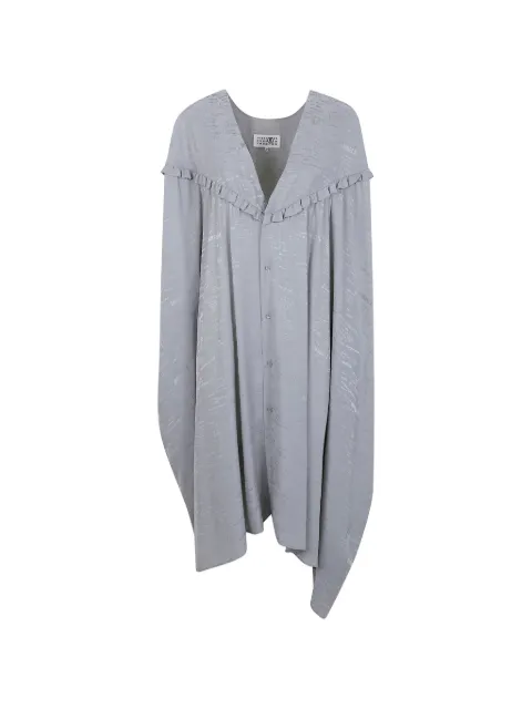 MM6 Maison Margiela ruffled V-neck dress Grey S52DD0077M35737