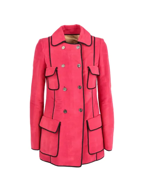 Fendi Pre-Owned double-breasted coat Pink W251111828