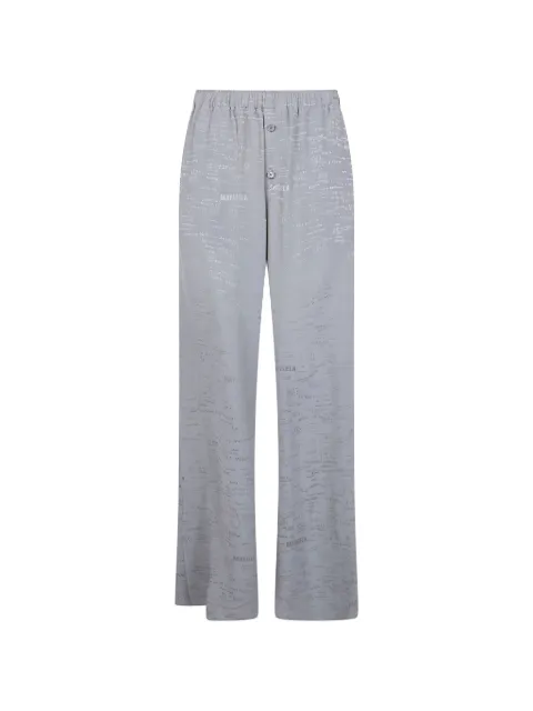 MM6 Maison Margiela buttoned patterned straight trousers Grey S52KA0529M35737