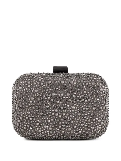 Gemy Maalouf crystal-embellished crepe clutch bag Grey GMS247269BG7