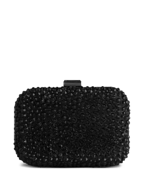 Gemy Maalouf crystal-embellished crepe clutch bag Black GMS247269BG2