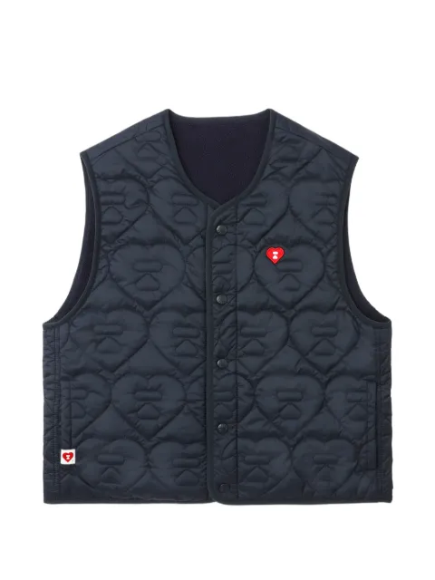 A BATHING APE® quilted heart-badge gilet Blue 00CHJL702302L