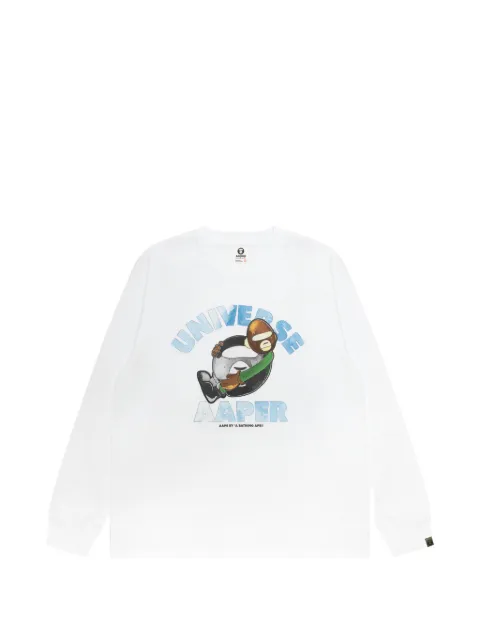 AAPE BY *A BATHING APE® Aaper graphic long-sleeve T-shirt White ALT1820XXQ
