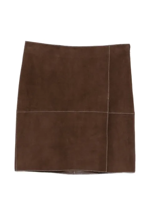 P.A.R.O.S.H. Minuetto suede panelled mini skirt Brown MINUETTOD621551
