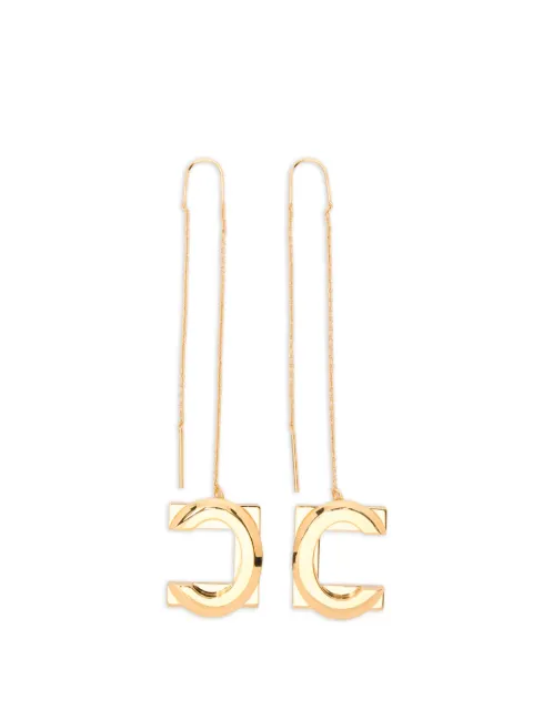 Elisabetta Franchi logo-pendant earrings Gold OR40B61E2