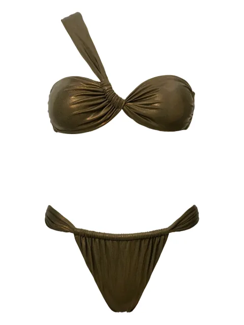 SOFIA ERHAN Chiara one-shoulder bikini Green CHIARASET