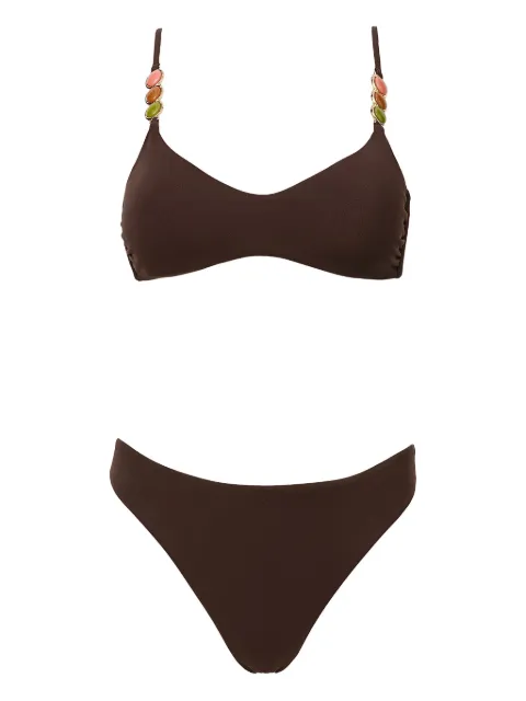 SOFIA ERHAN Giselle embellished bikini Brown GISELLESET