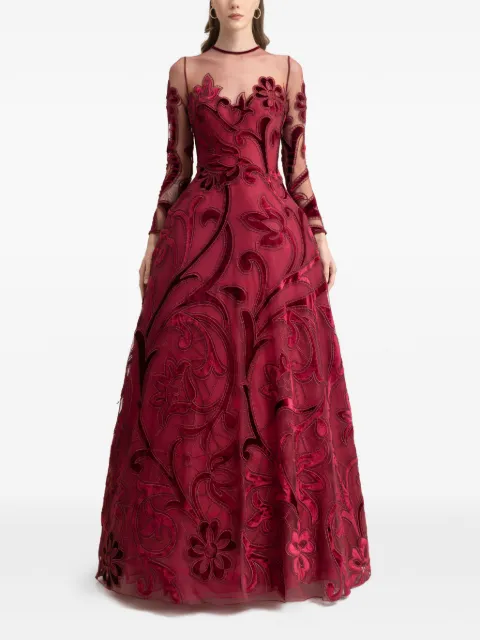 Gemy Maalouf embroidered gown Red GMFW267666LD