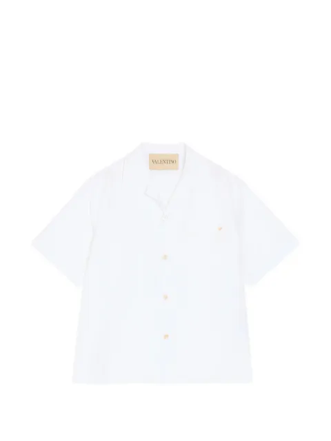 Valentino Garavani bowling shirt in cotton poplin with Vgold White VAA1134WW