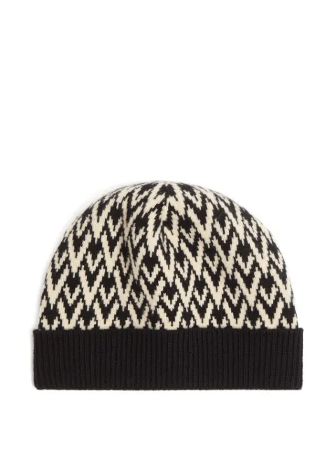 Valentino Garavani Toute La V Signature knitted wool beanie White YHB02MMLC
