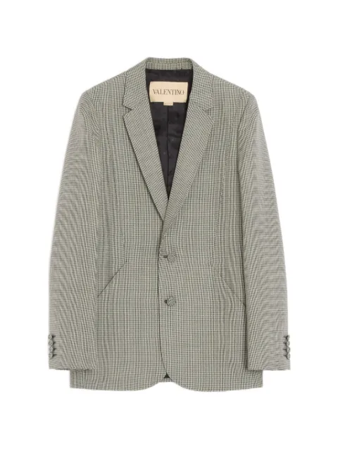 Valentino Garavani single-breasted wool jacket with houndstooth pattern Grey VCEK50BED