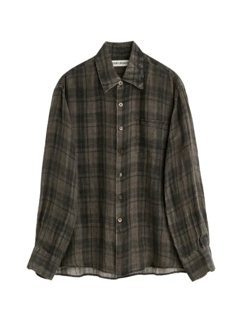 OUR LEGACY Above pocket checked shirt Grey M2262AP