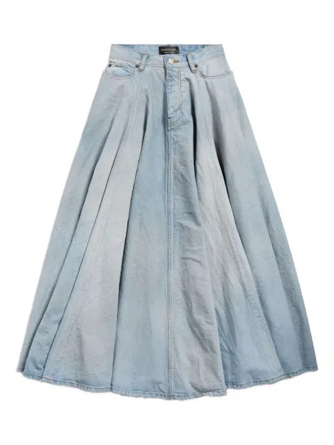 Balenciaga fringe-detail maxi skirt Blue 856906TTWB1