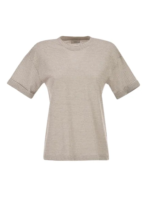 Peserico striped crew-neck T-shirt Neutrals A06022J003139949