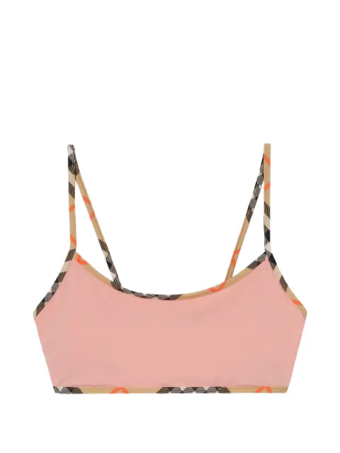 Burberry Check trim bikini top Pink 8121971