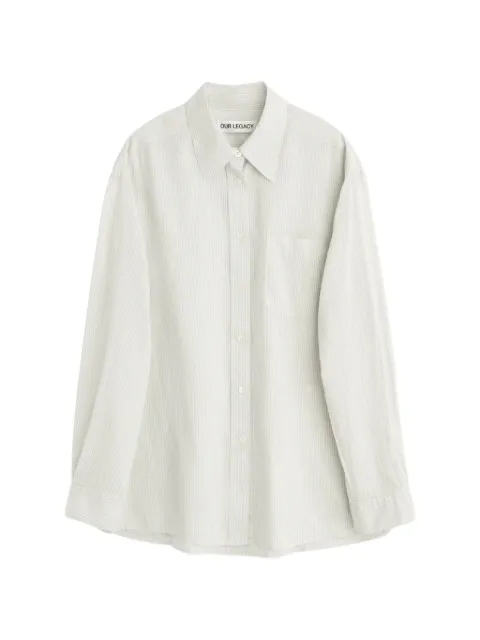 OUR LEGACY Above stripe pocket shirt Neutrals M2262AI