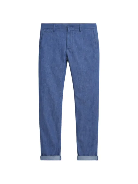 DONDUP rolled-cuff cotton trousers Blue UP615DF0333UA27800