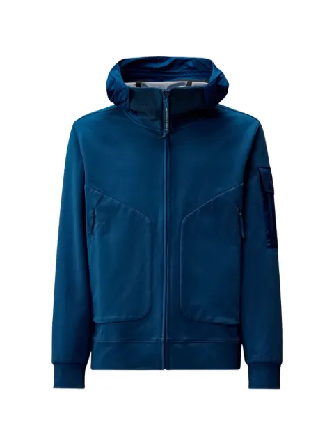 C.P. Company metropolis series stretch fleece mixed hooded sweatshirt Blue 20CLSS016A006452M849