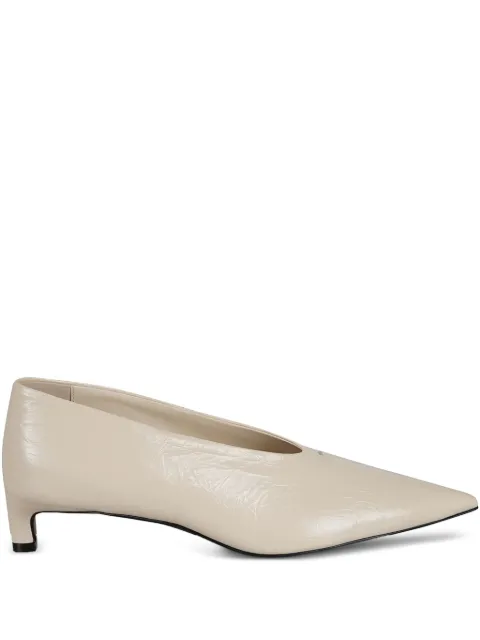 Jil Sander crinkled pointed-toe pumps Neutrals J15WL0056P7589