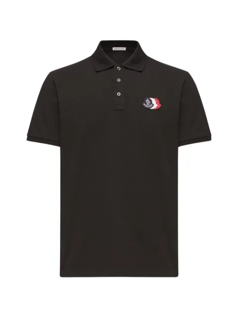Moncler logo-patch polo shirt Black L10918A0003089A16