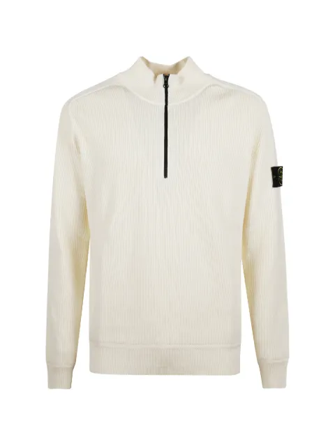 Stone Island zip ribbed sweater White L1S155100124S00D8