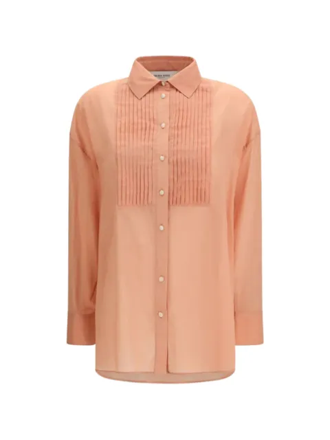 Golden Goose oversized shirt in cotton voile with pleated detail Pink GWP02662P002334