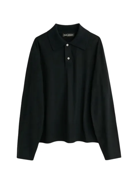 OUR LEGACY Rugby long-sleeve polo shirt Black M2266RB