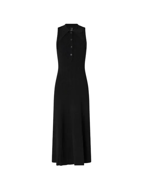 PINKO collared ribbed maxi dress Black 106314A347
