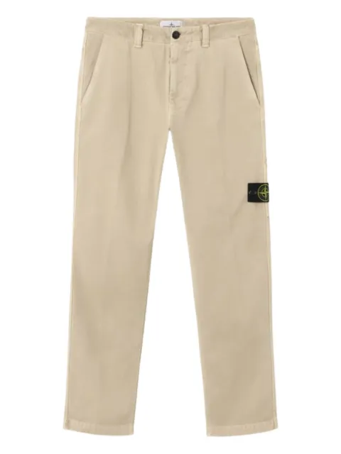 Stone Island 3100037 organic panama cotton 'old' effect trousers Neutrals L1S153100037S0184