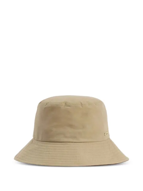 Barbour logo-plaque drawstring bucket hat Neutrals LHA0620