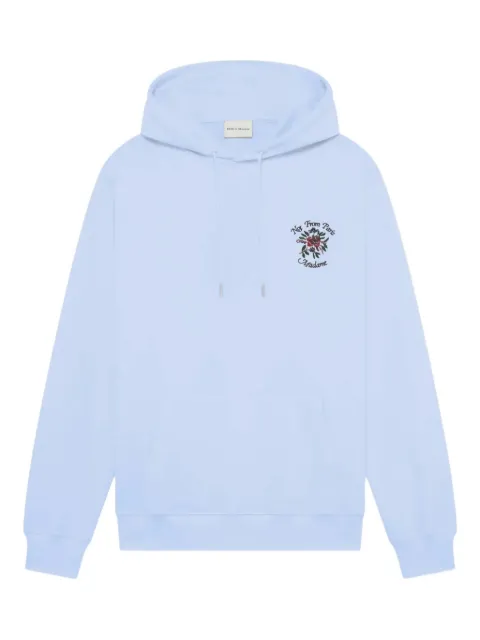 Drôle De Monsieur embroidered hooded sweater Blue JHO169CO127