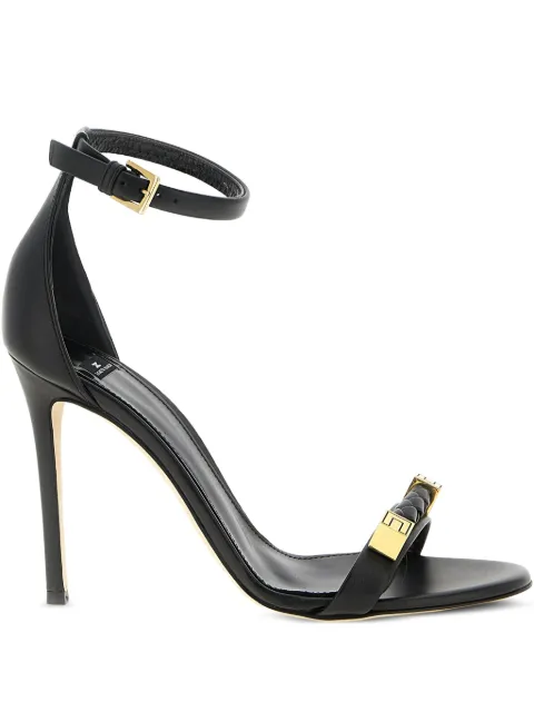 Elisabetta Franchi woven logo sandals Black SA12L61E2
