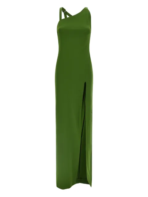 The Attico asymmetric strap maxi dress Green 260WCW00261017