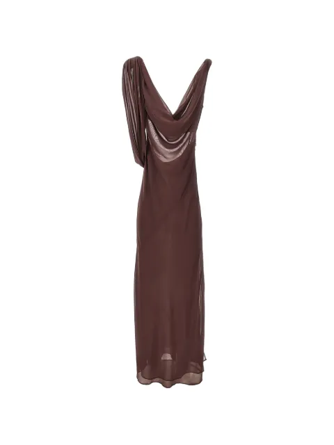 THE ANDAMANE draped tie-detail dress Brown T190139ATNS038375