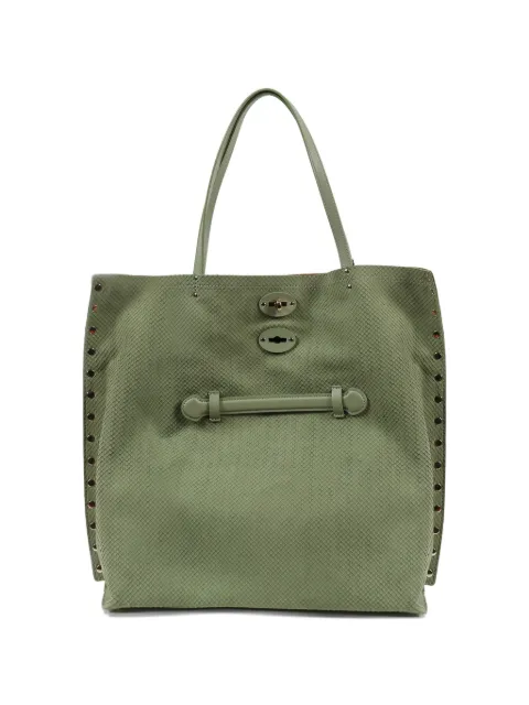 Zanellato A' SPASSO® studded-embellishment tote bag Green 0687902200000M