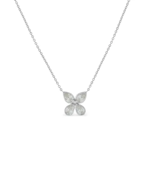 LB Exclusive pear diamond pendant necklace Silver ANK20414