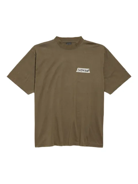 Balenciaga logo-print T-shirt Brown 764235TTVL6