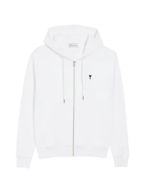 AMI Paris zip-up hoodie White HSW765730100