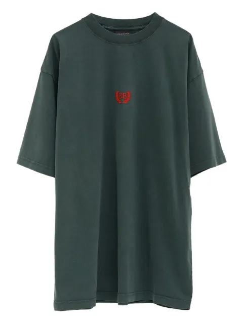 Balenciaga mock-neck logo T-shirt Green 764235TSVC9