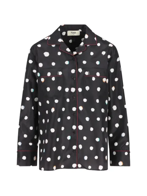 FENDI polka-dot piped shirt Black FS8311AVJQ